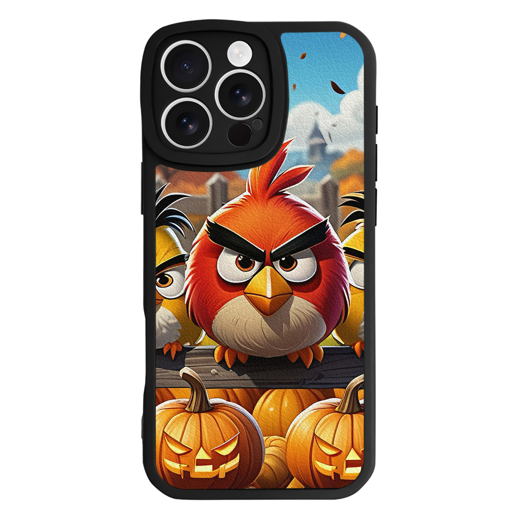 （画像用） Angry Birds アングリーバード 【iPhone 16シリーズ対応】シリコンスマホケース（レザー調） 材質：シリコン